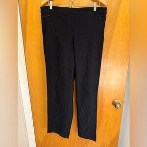 Eileen Fisher Textured Black Straight Leg Pants